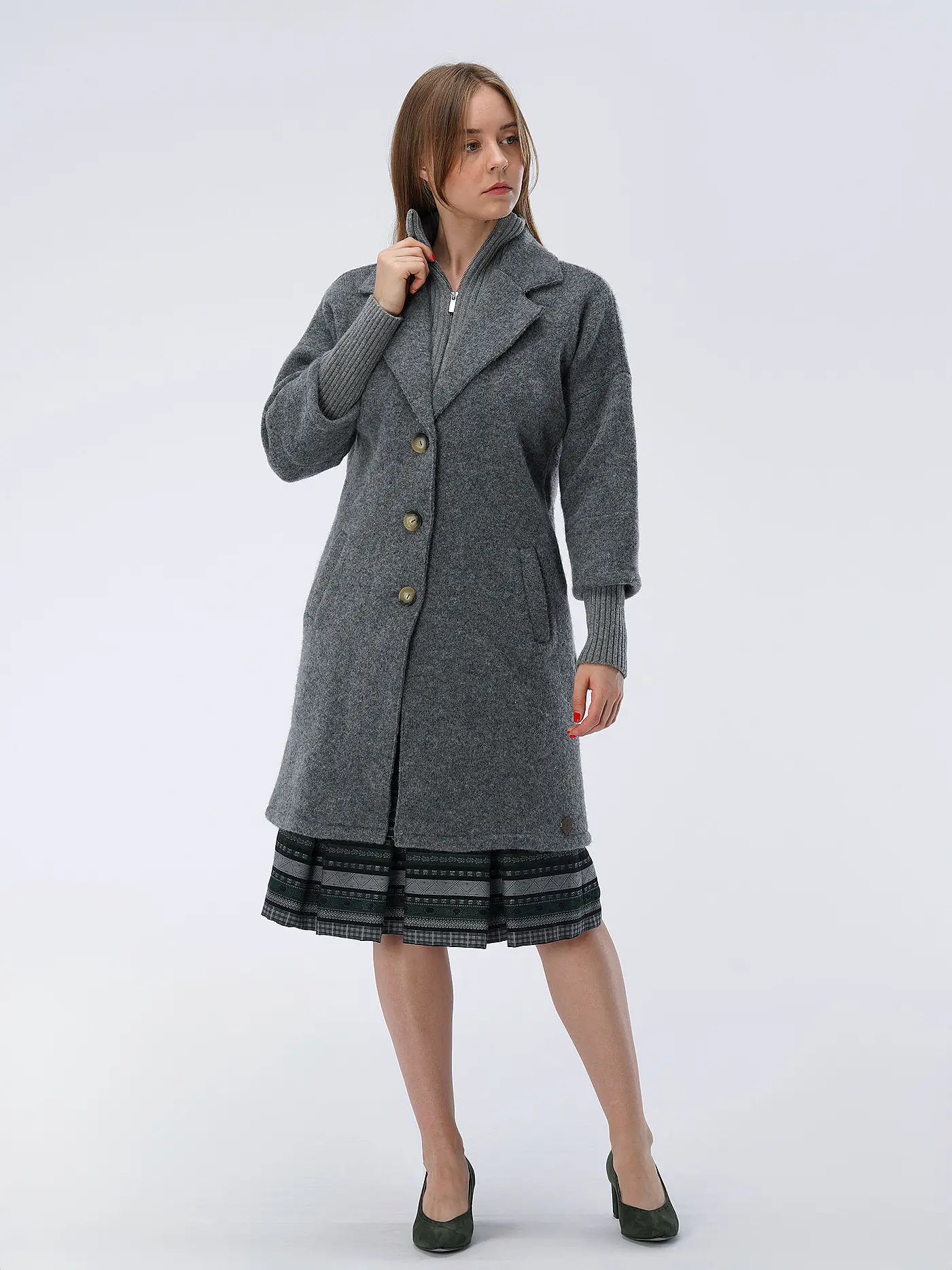 STAPF | Wollmantel Relaxed Fit ANIELA | grau